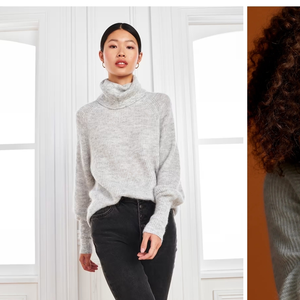 Women's Gray Turtleneck Sweater